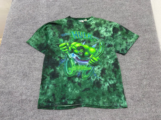 2000 Islands of Adventure Hulk Tie Dye Tee - Green Size XL