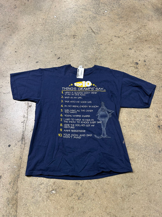 Top 10  Things Grandpa's Say Tee - Navy Size XL