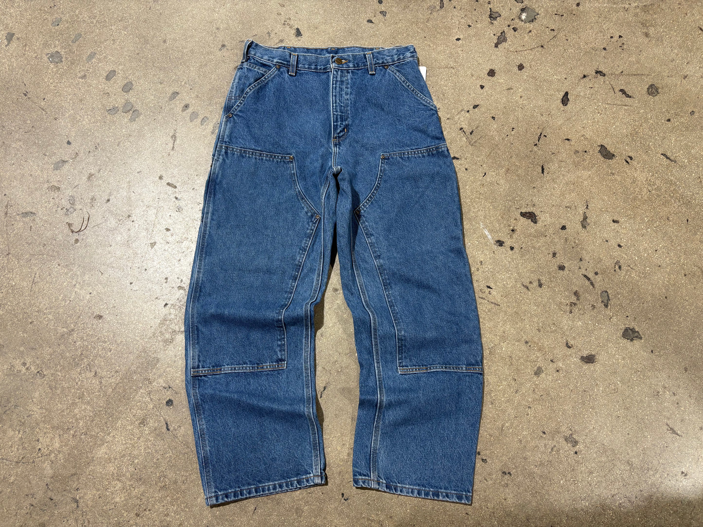 Carhartt Double Knee Denim Jeans - Blue Size 34 x 30