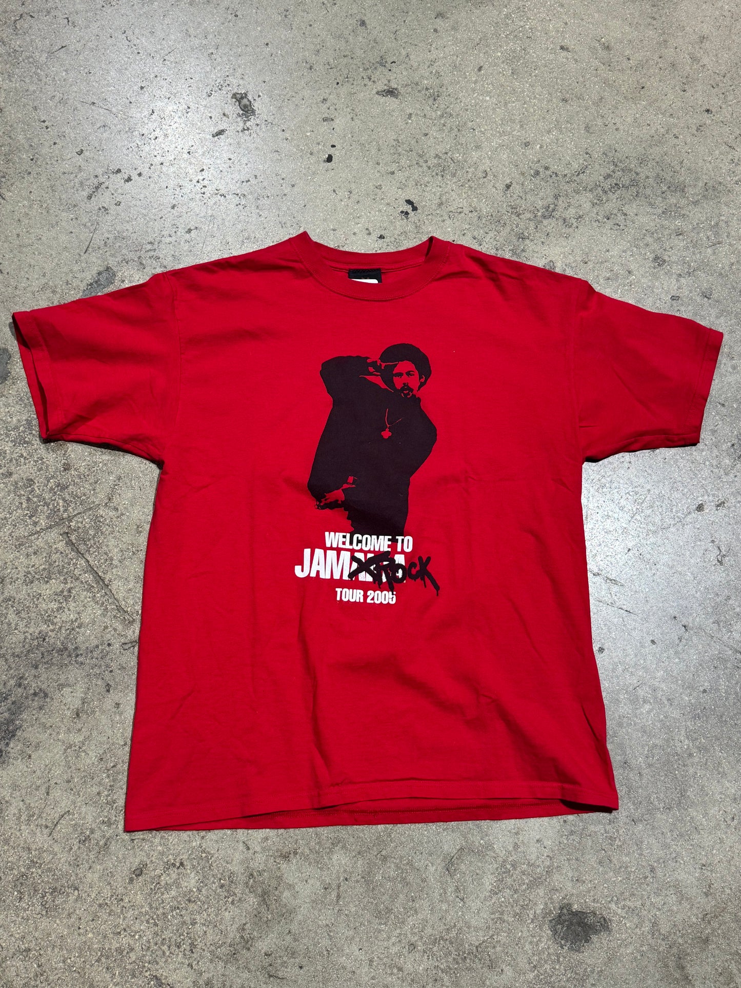 2009 Damian Jr Gong Marley Welcome 2 Jamrock Tour Tee - Red Size XL