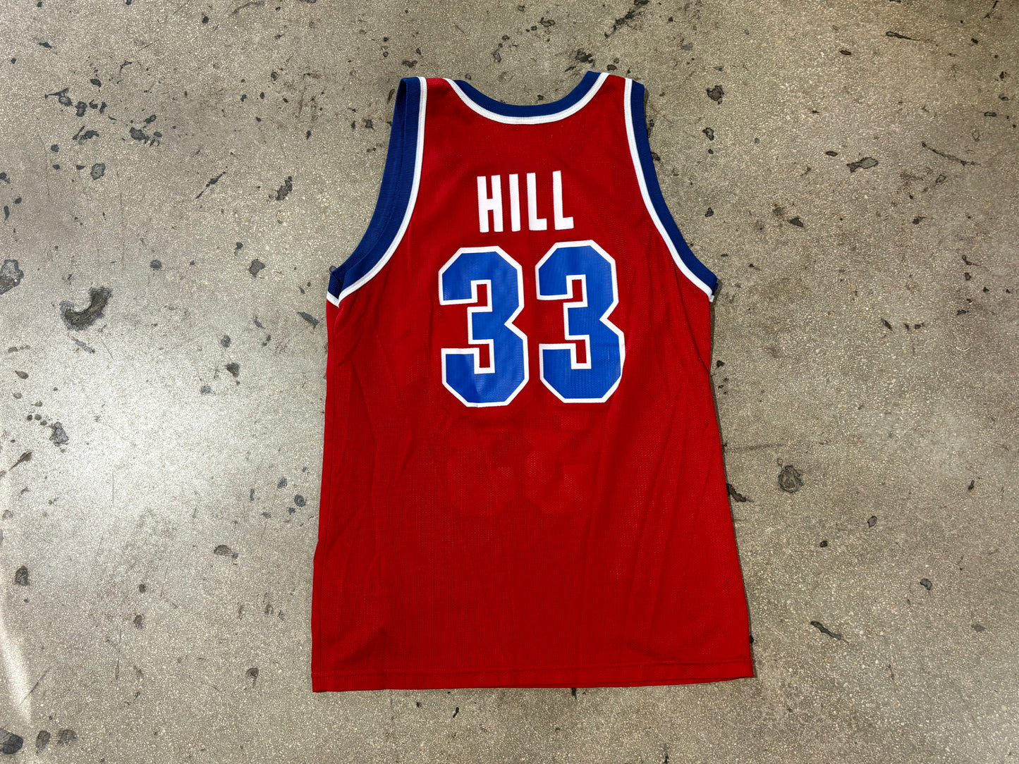 Champion Detroit Pistons #33 Hill Jersey - Red Size 44 / Large