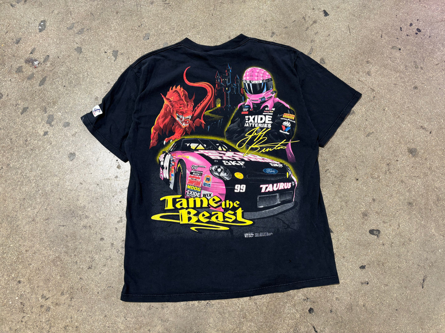 1998 NASCAR Jeff Burton Track Master Tee - Black Size XL