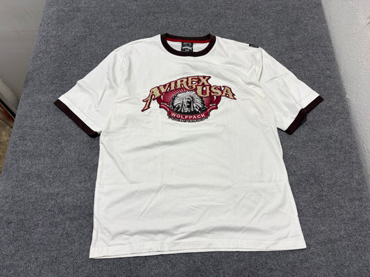 Avirex USA Chief Logo Tee - White Size 3XL