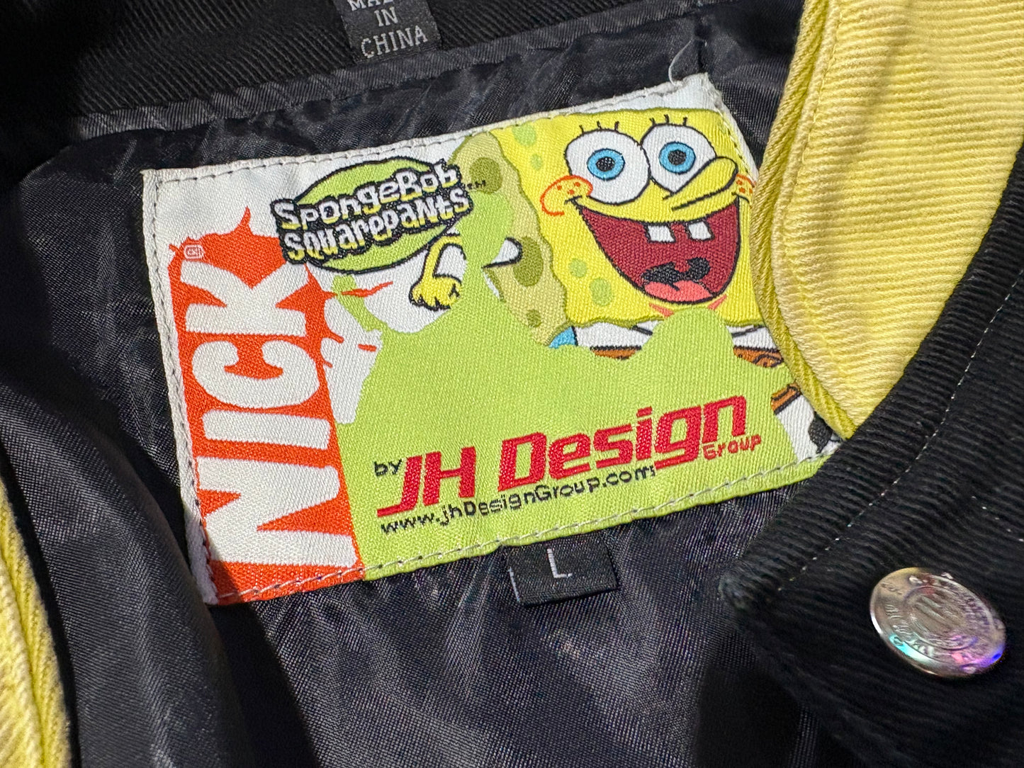 JH Design Spongebob Racing Jacket - Black / Yellow Size Large