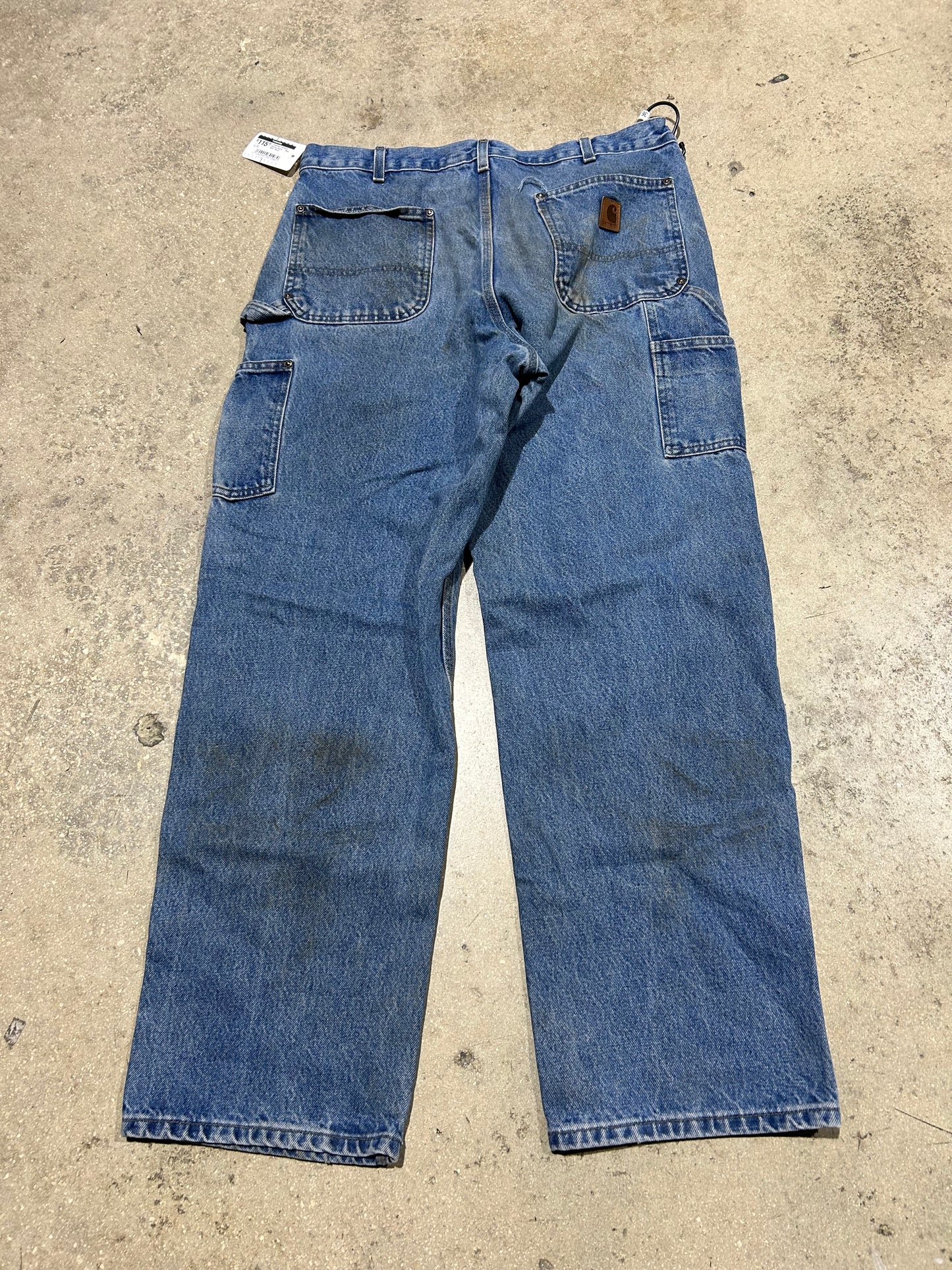 Thrashed Carhartt Denim Jeans - Blue Size  36x32