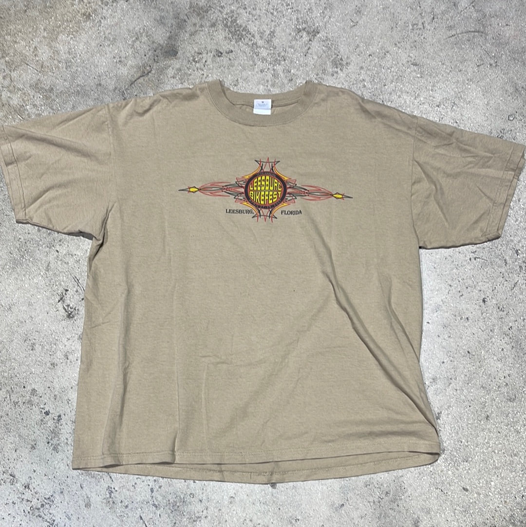 2007 Leesburg Bikefest Tee - Camel Sie 2XL (25 x 29)