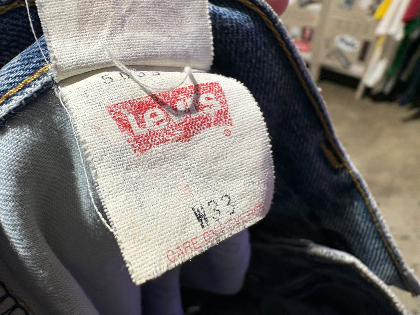 Levis 505 Selvedge Boot Cut Jeans - Blue Size 32