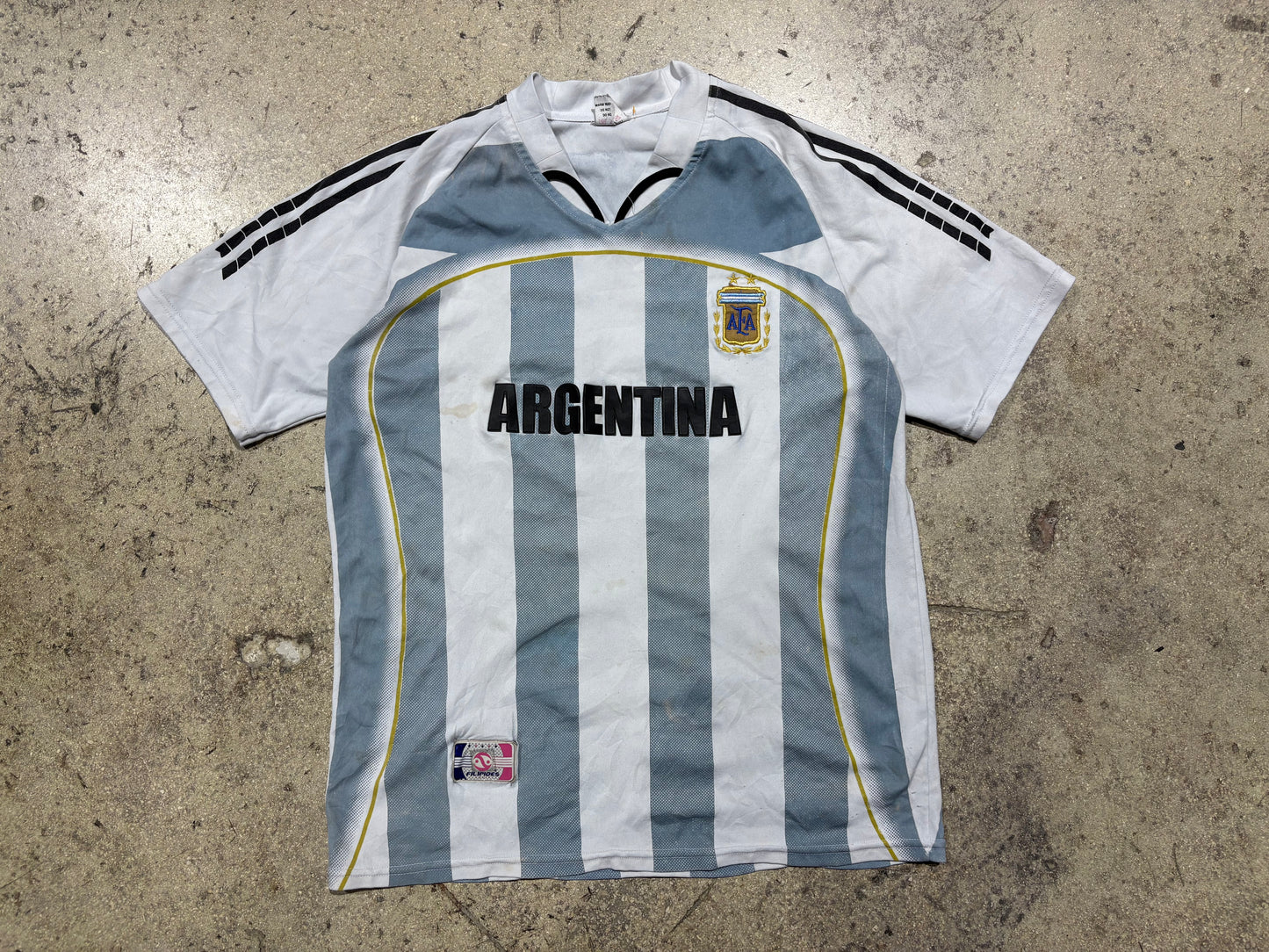 Bootleg Argentina Soccer Jersey - White/Blue Size Large