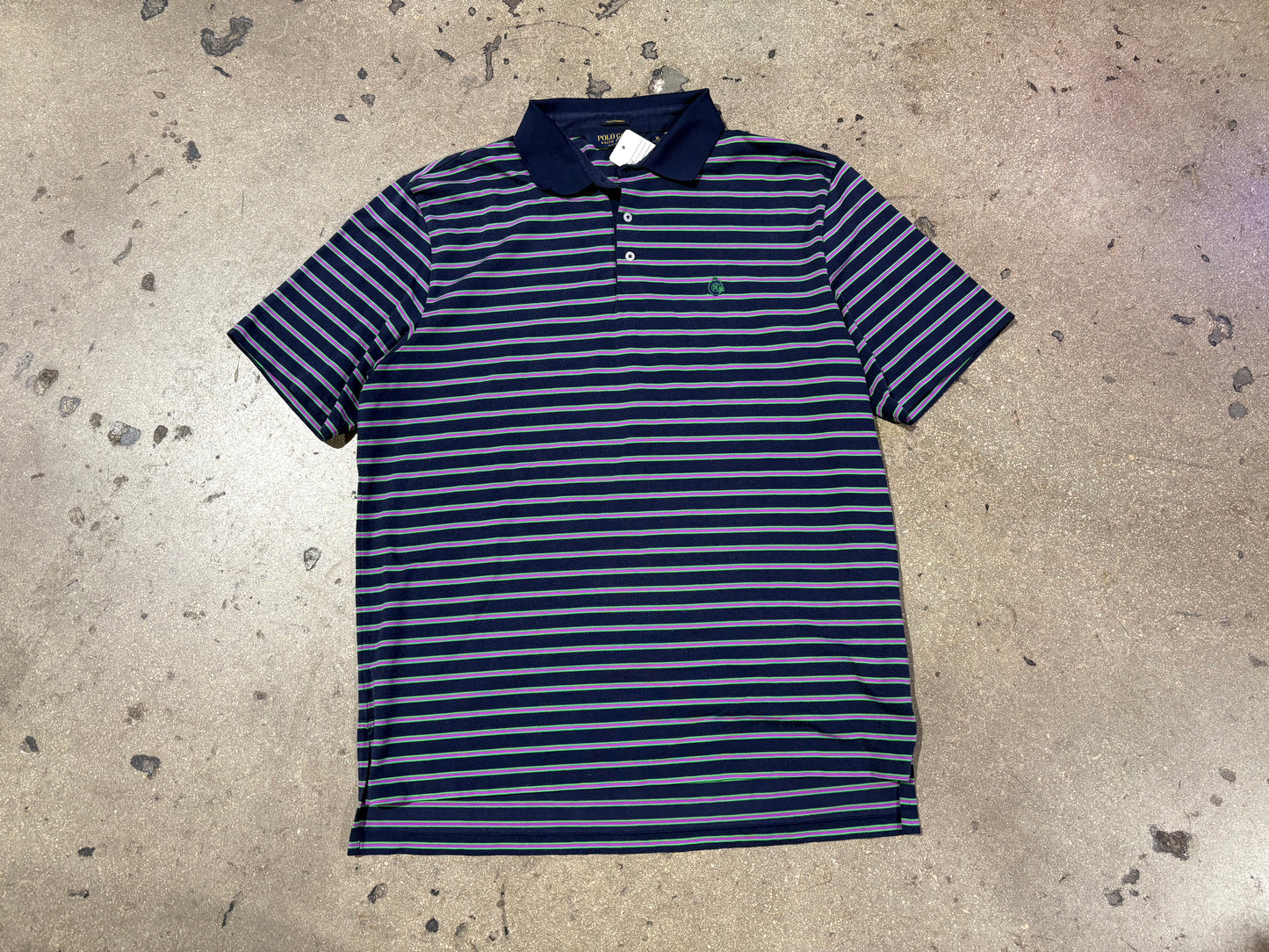Polo Golf Shirt - Navy/ Purple Size XL