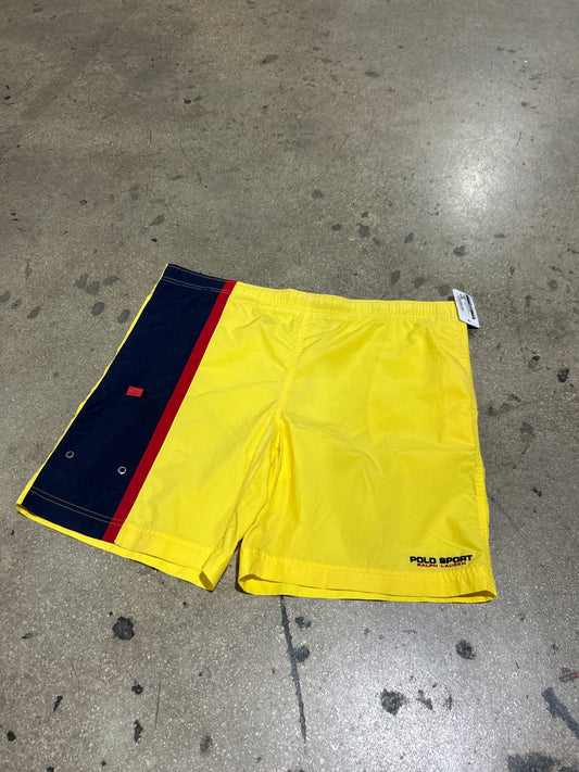 Polo Spot Shorts - Yellow/Navy/Red Size Large