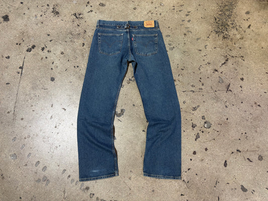 90s Levi's 549 Back Buckle Denim - Blue Size 33x32