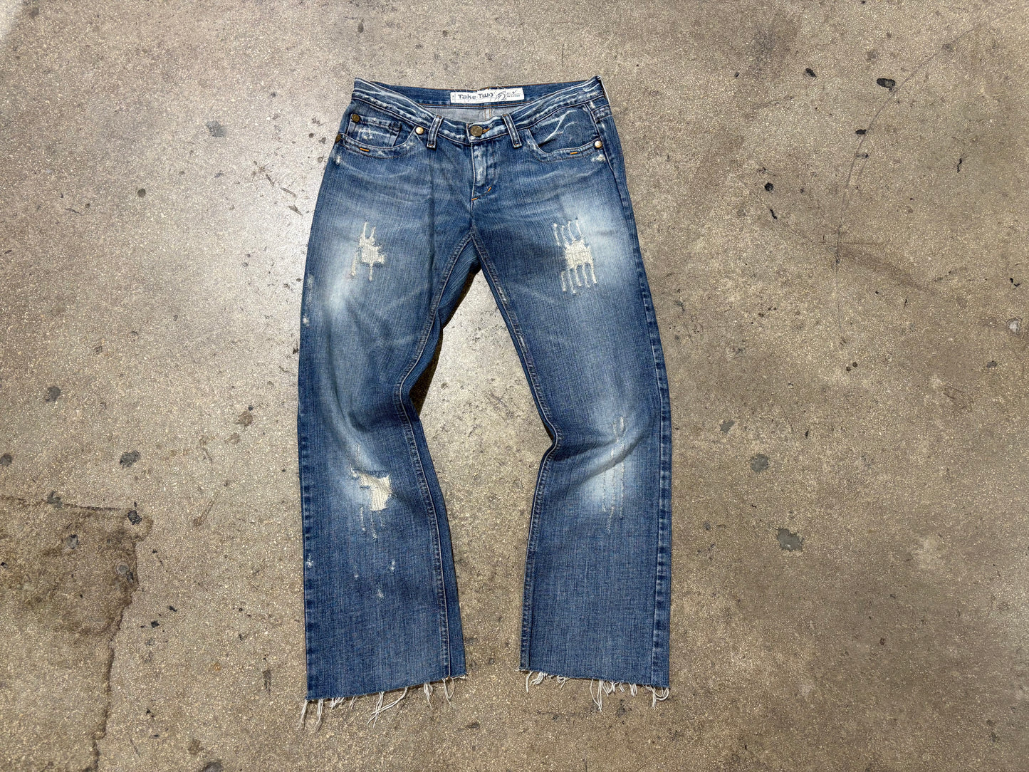 Womens Take Two Distressed Boot cut Denim Jeans - Light Wash Size 30