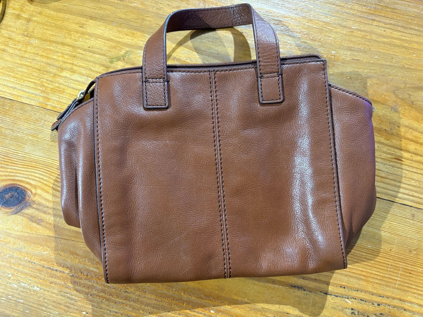 Fossil Tessa Small Tan Square Purse