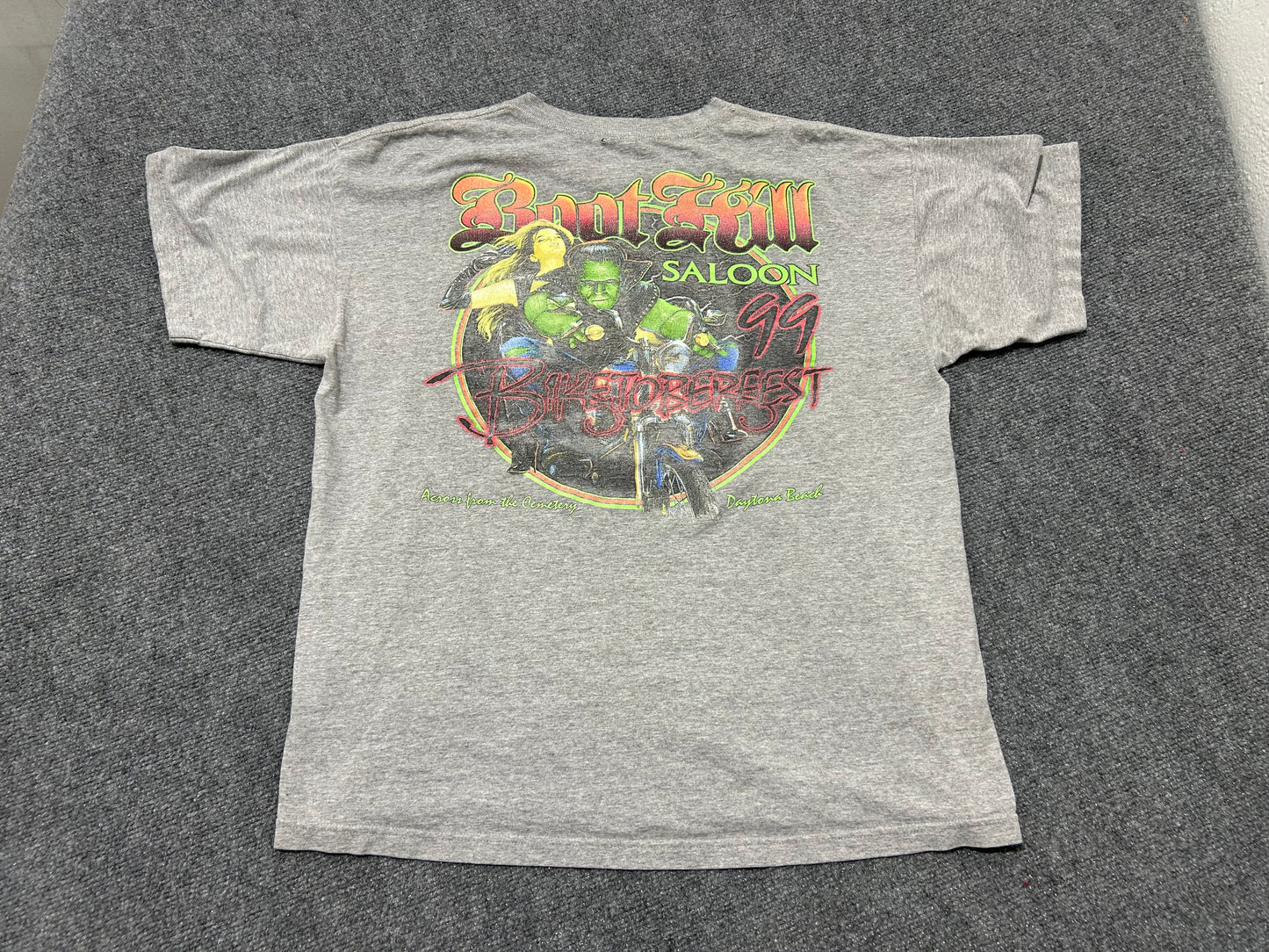 1999 Boothill Biketoberfest Frankenstein Tee - Gray Size XL