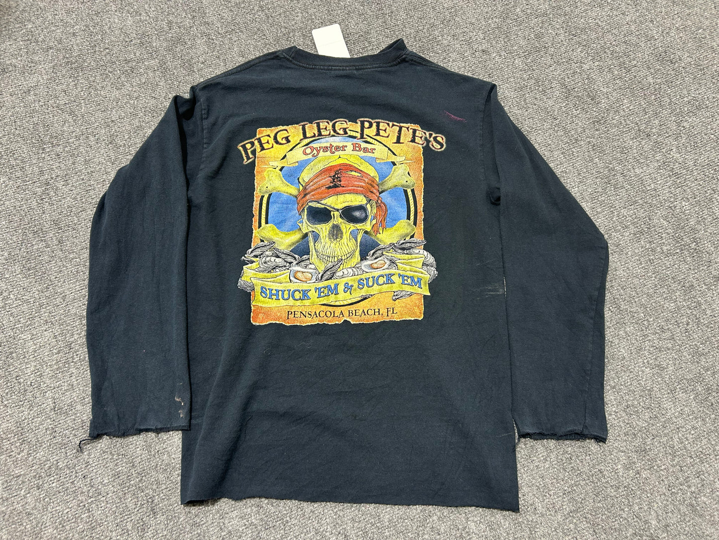 Peg Leg Pete's Oyster Bar Longsleeve Tee - Black Size Small