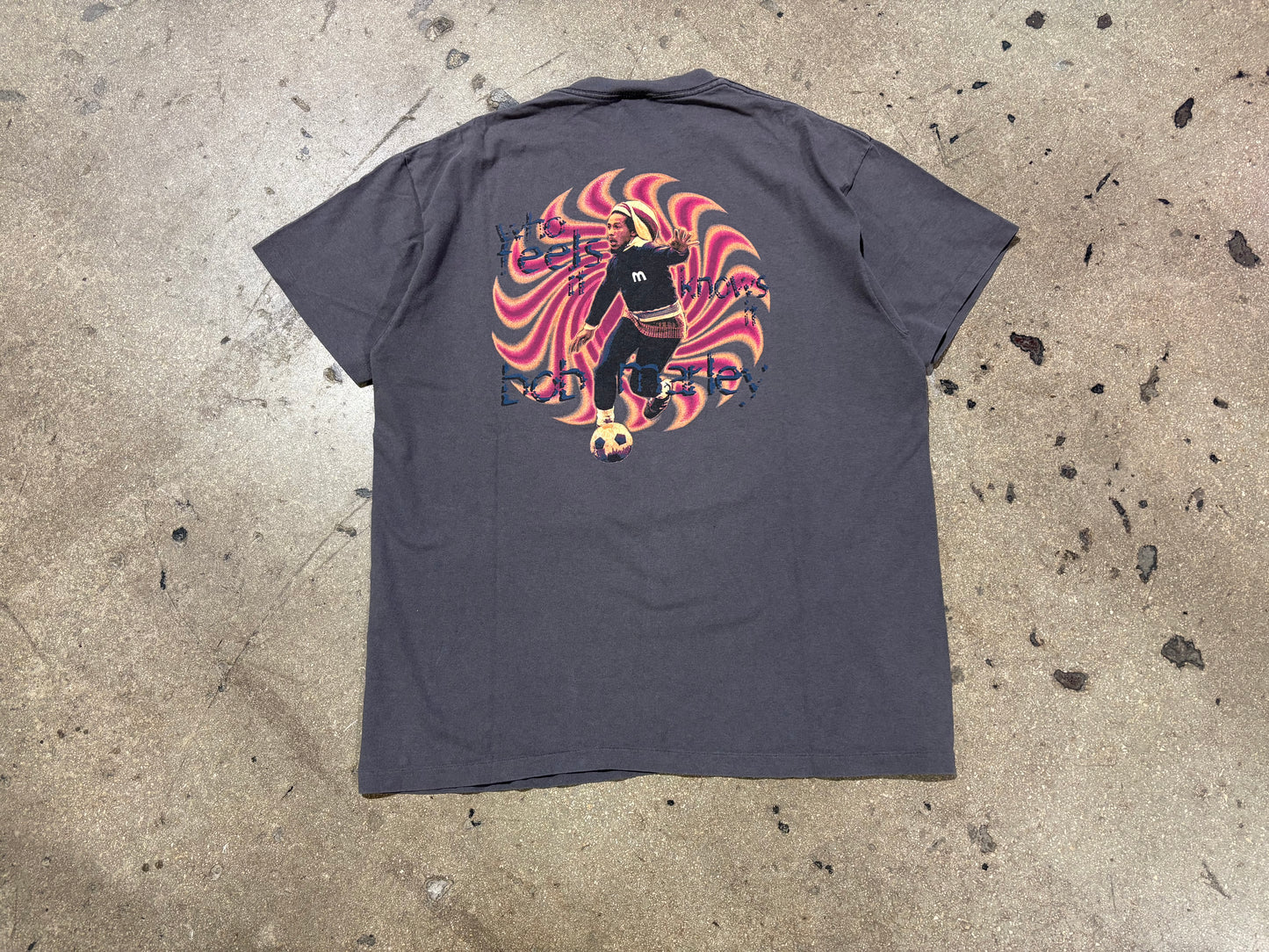 Who Feels It Knows It Bob Marley Tee - Grey Size XL