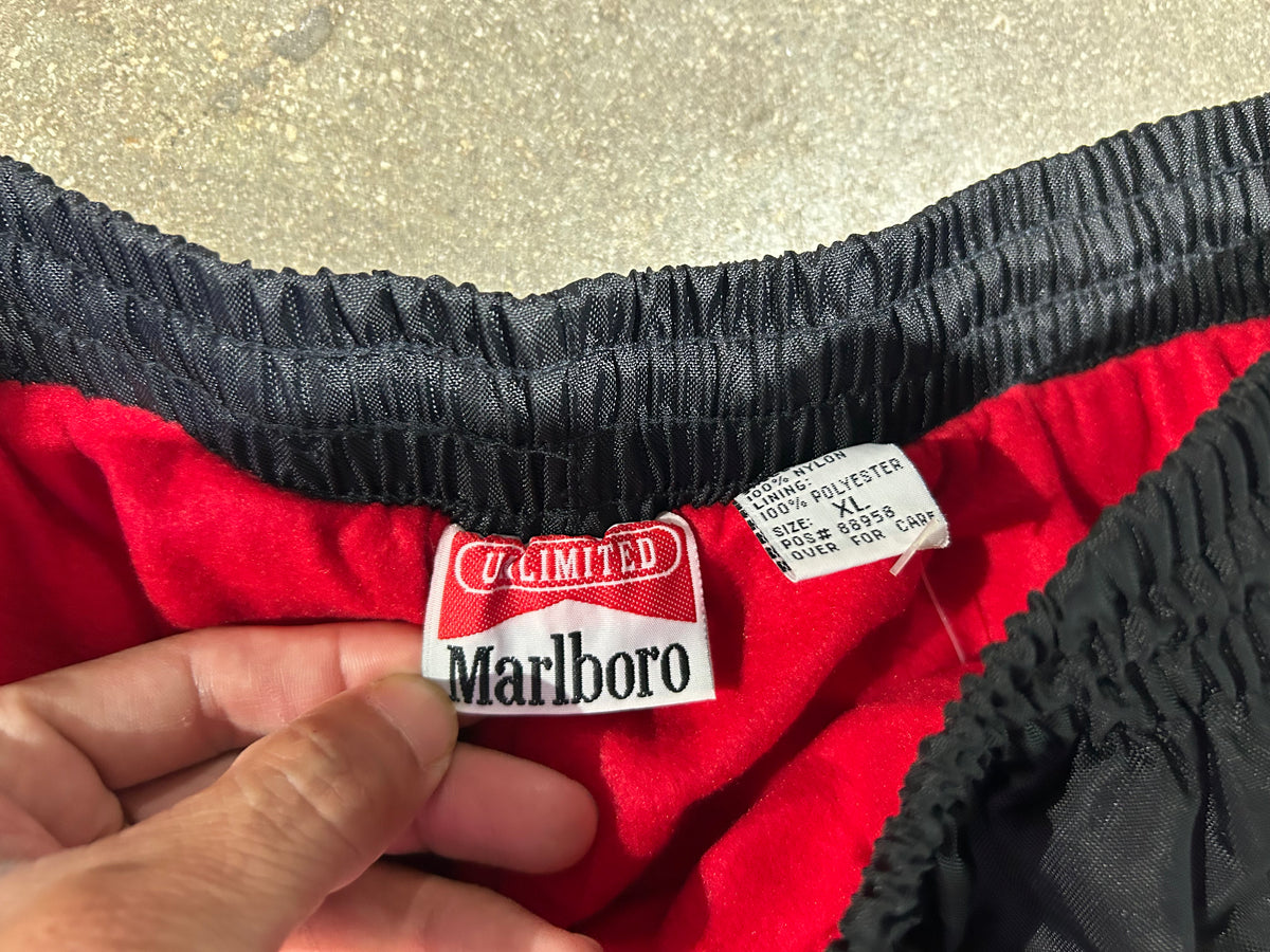 Marlboro Nylon Track Pants - Black Size XL