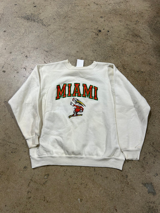 Miami Hurricanes Ibis Crewneck - White Size XL