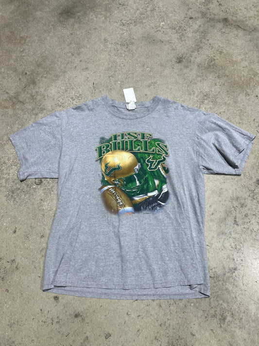 USF Bulls Helmet Tee - Grey Size XL