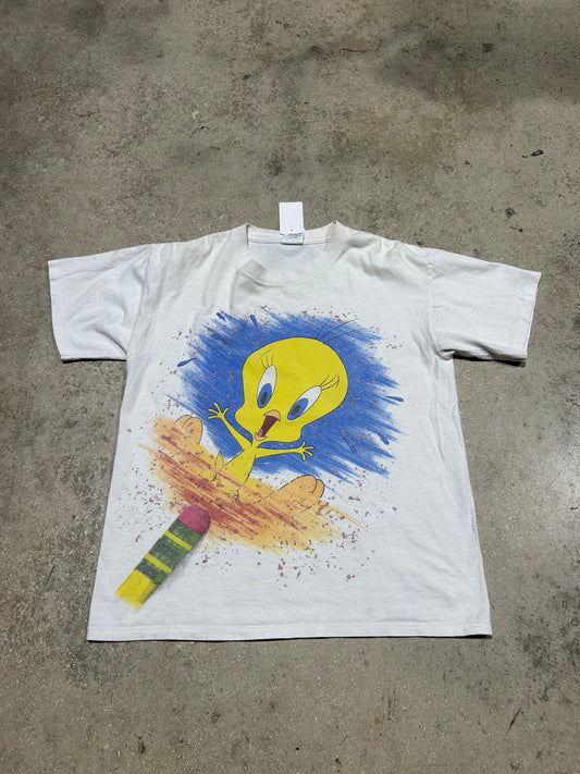 Tweety Pencil Eraser Tee - White Size Large