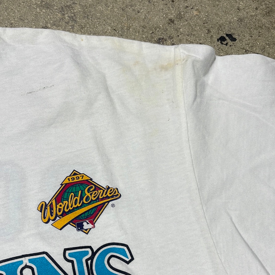 1997 Florida Marlins World Series Bonilla Jersey  Tee - White Size Large