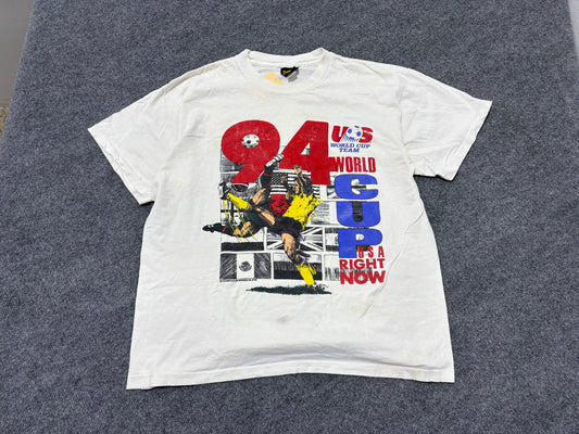 1994 USA World Cup Right Now Tee - White Size XL