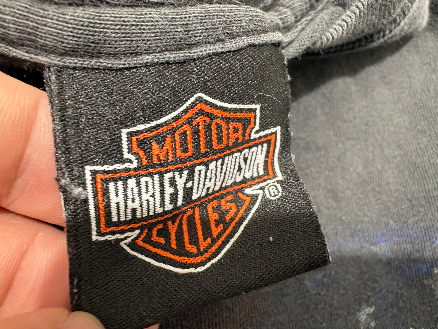 2002 Harley Davidson Freedom Eagle Tee - Faded Black Size Large
