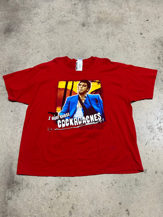 ScarFace I Bury Cockroaches Tee - Red Size XXL