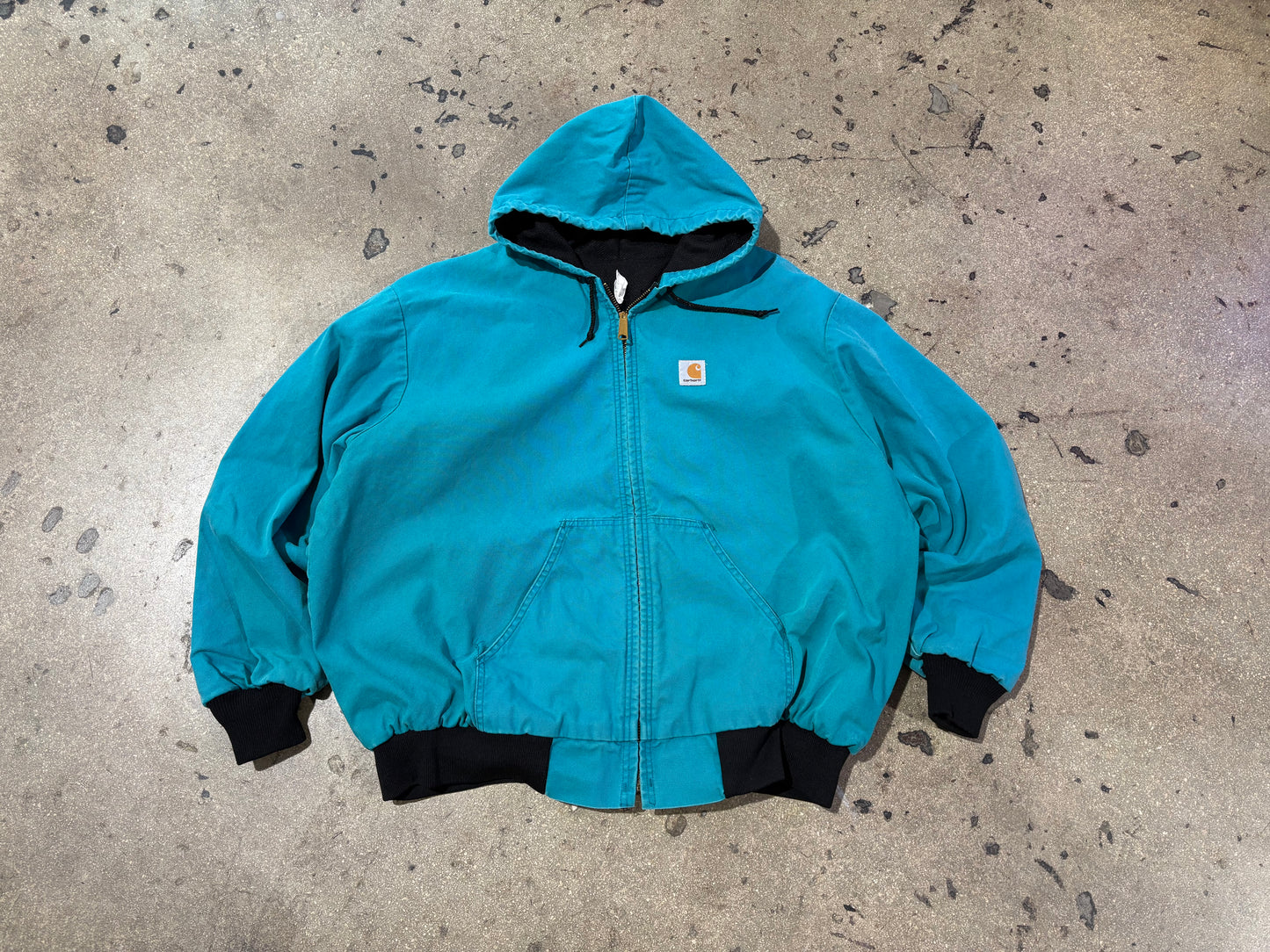Carhartt Hooded Work Jacket - Teal Size XL