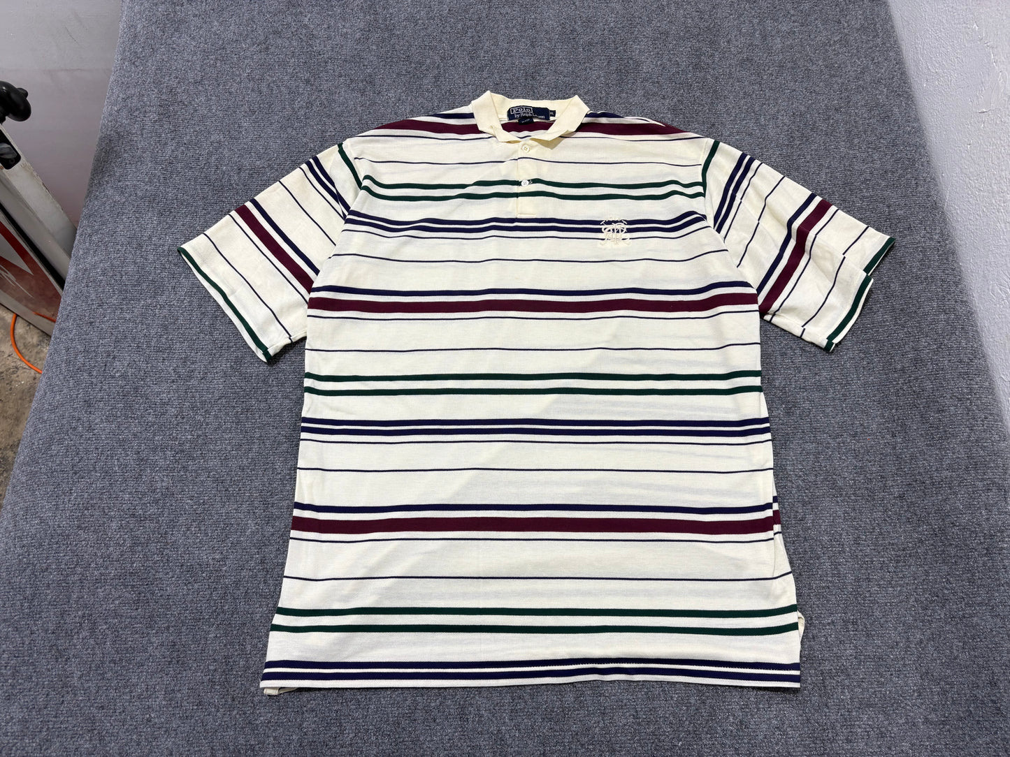 Polo Ralph Lauen Polo Club Crest Striped Polo Shirt - Multicolor Size XL