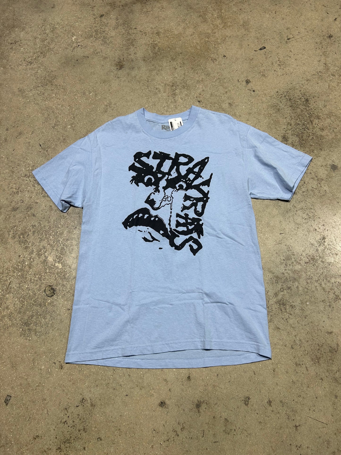 Stray Rats Crying Face Tee - Blue Size Large