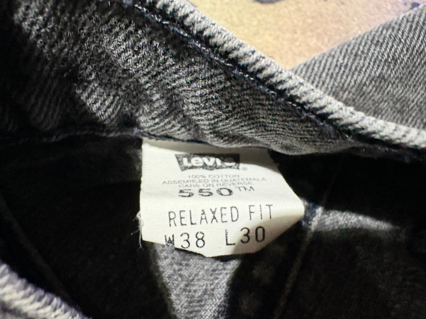 Levis Orange Tab 550 Denim Jeans - Washed Grey Size 38 x 30