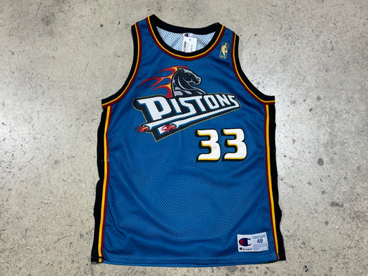 Champion Detroit Pistons Grant Hill Authentic Engine Logo Jersey Size 48/XL