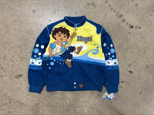 JH Design Go Diego Go Racing Jacket - Blue/Yellow Size Youth Large