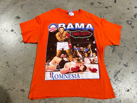 Obama 4 More Years Boxing Shirt - Orange Size Large (con)