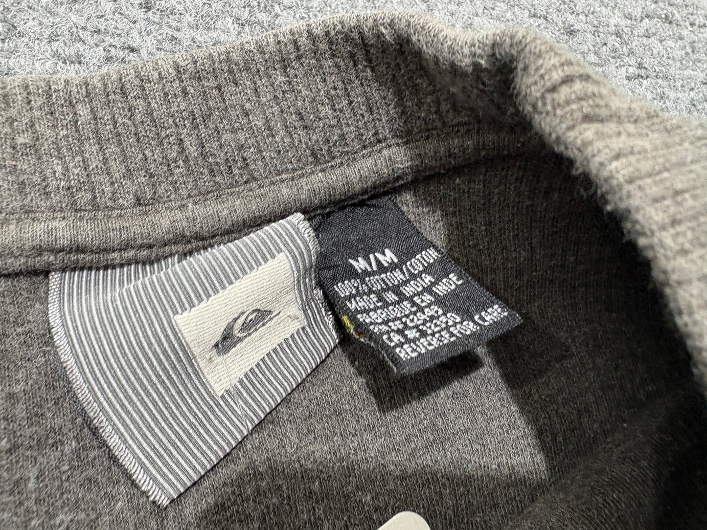 Quiksilver Ribbed Long Sleeve Shirt - Grey Size Medium