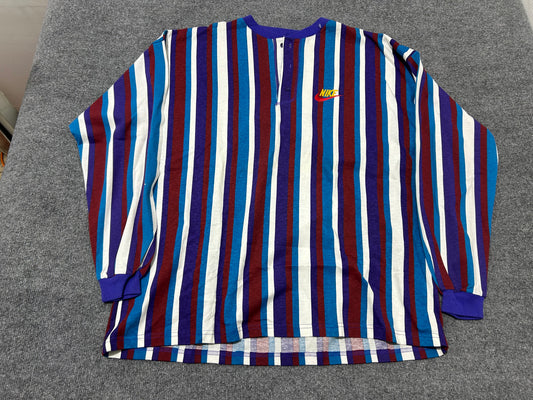Nike Henley Stripped Long Sleeve  - Multi Size XL