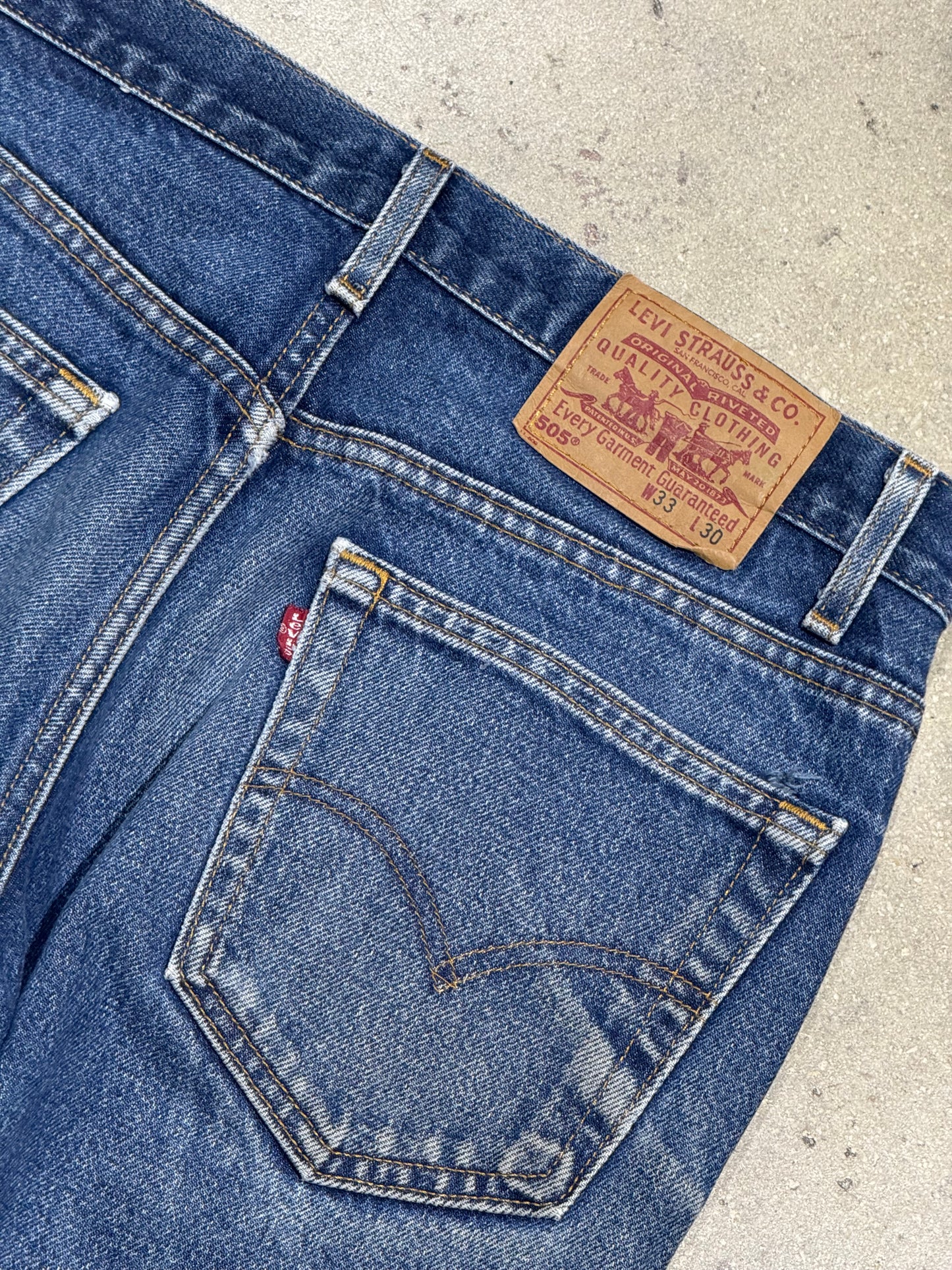 Levis 505 Regular Fit Denim - Blue Size 33x30