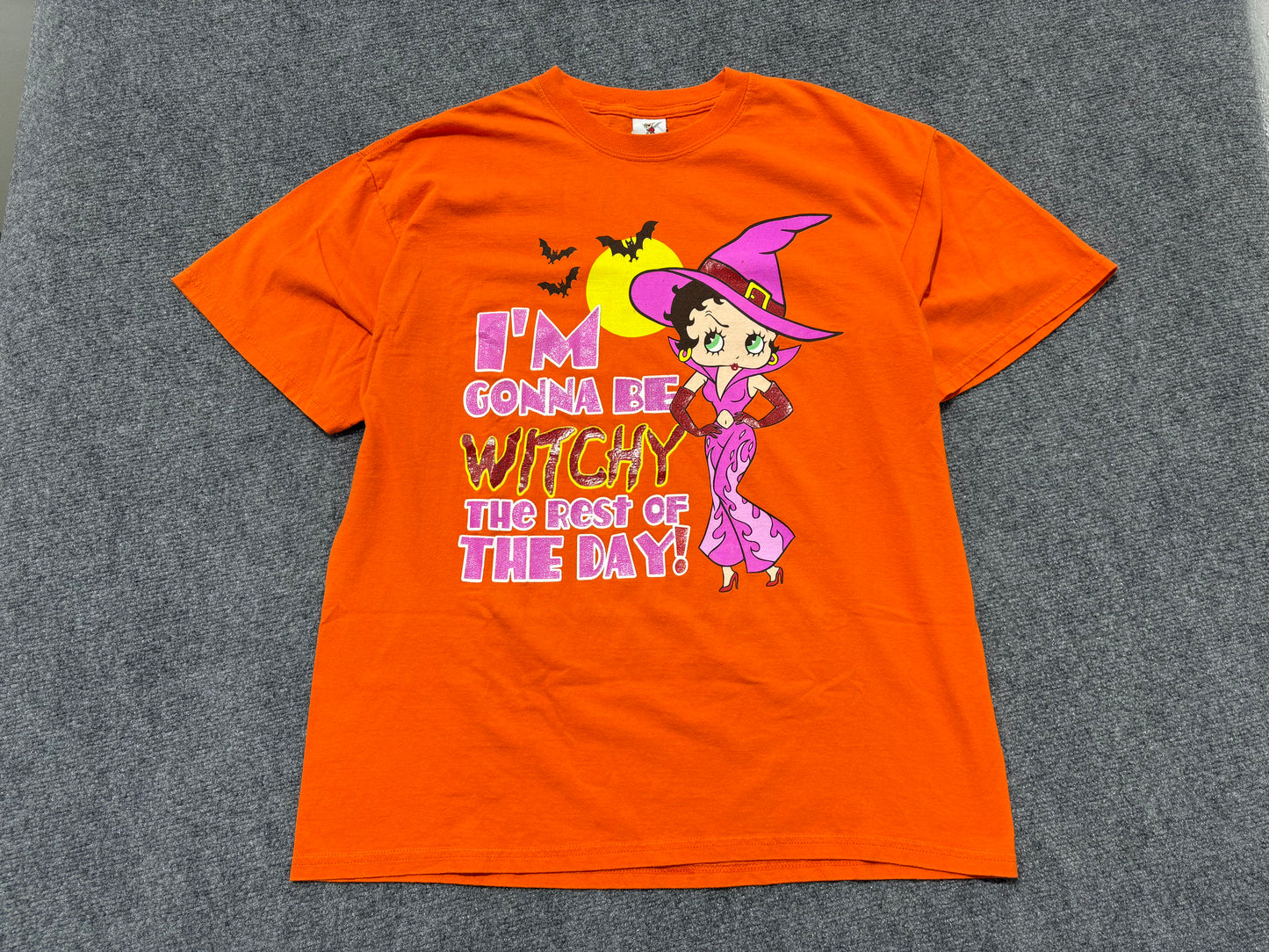 Betty Boo Witch Tee - Orange Size XL
