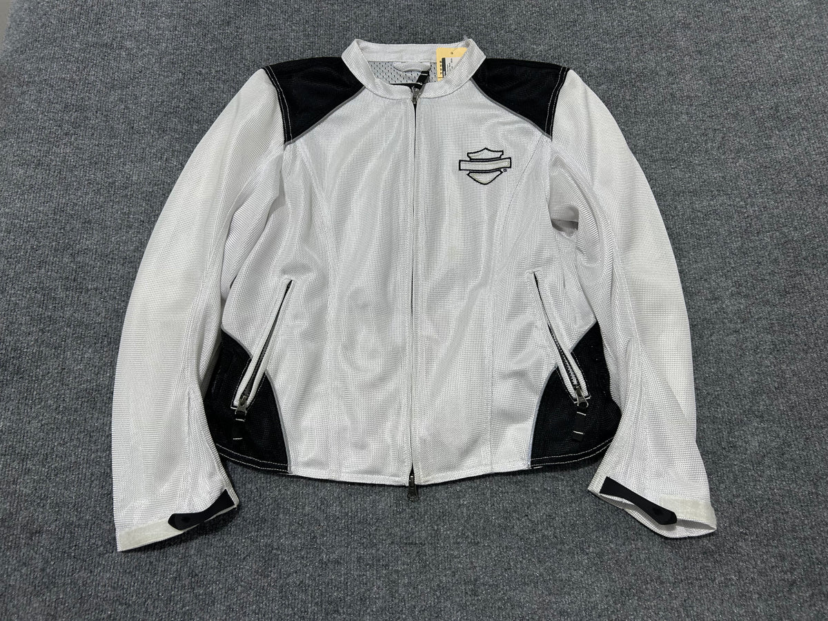 Harley Davidson Lightweight Mesh Racing Jacket - White Size Medium