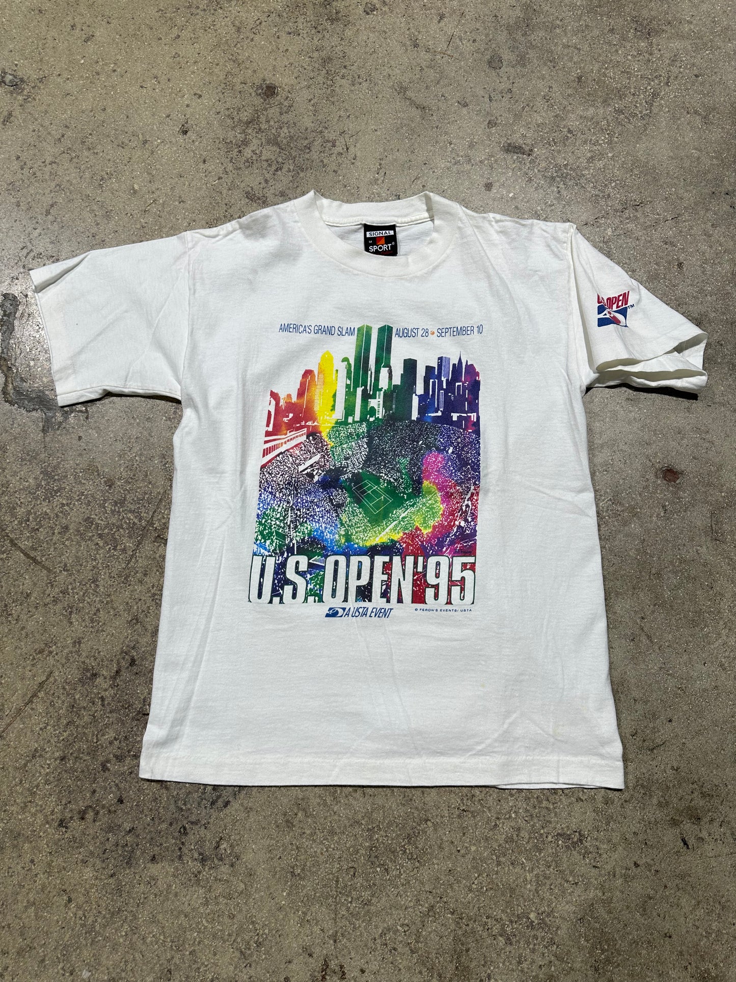 1995 US Open Skyline Tee - White/Multi Size Medium