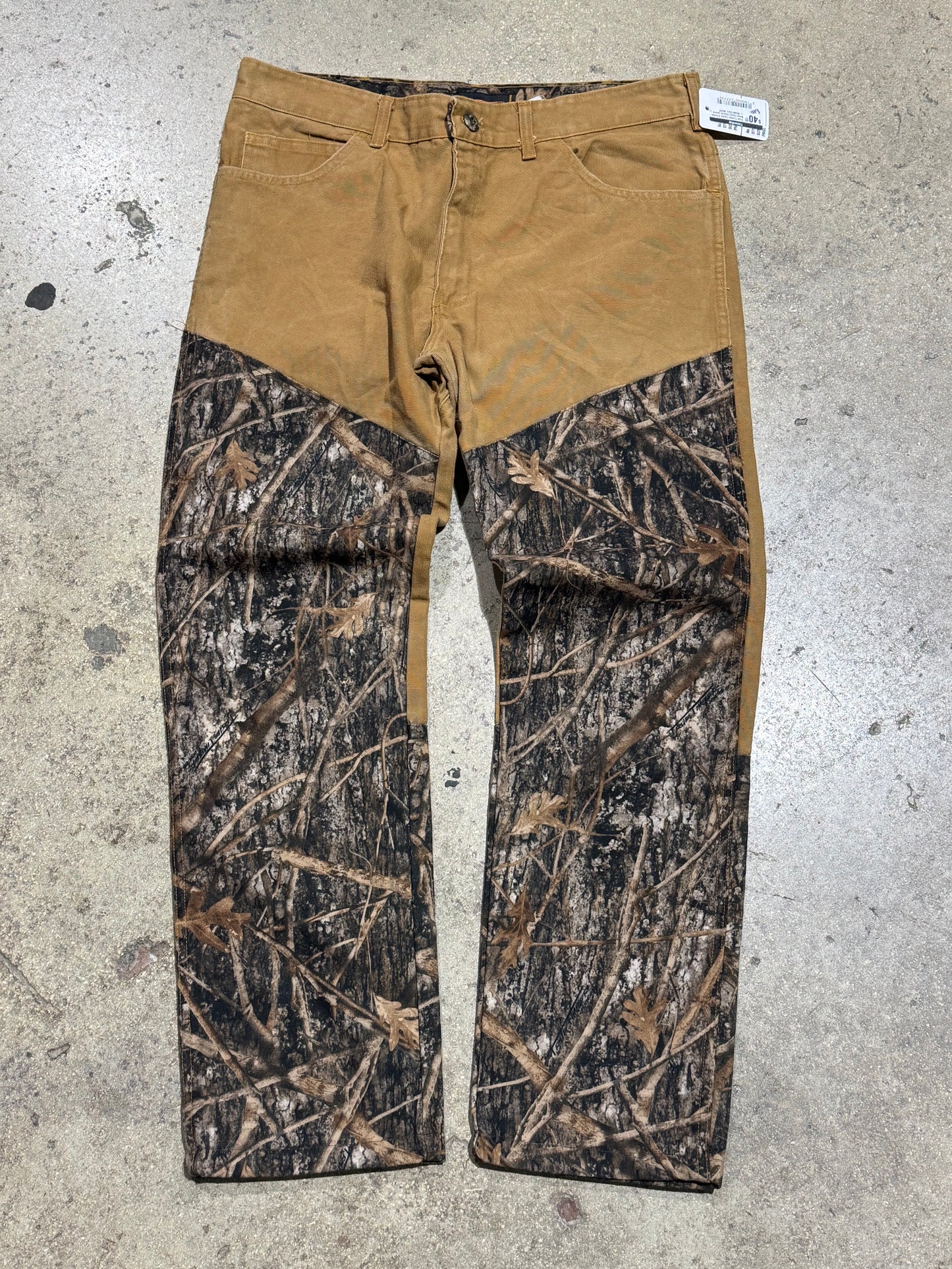 True Timber Camo Double Knee Camo Denim Jeans - Khaki Size 38x32