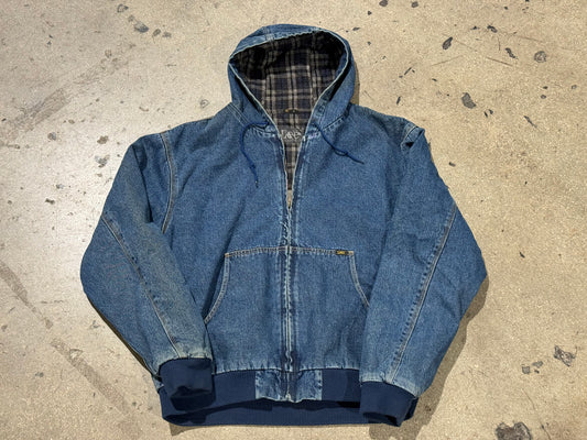 90s Lee Outerwear Denim Hooded Jacket Size Large