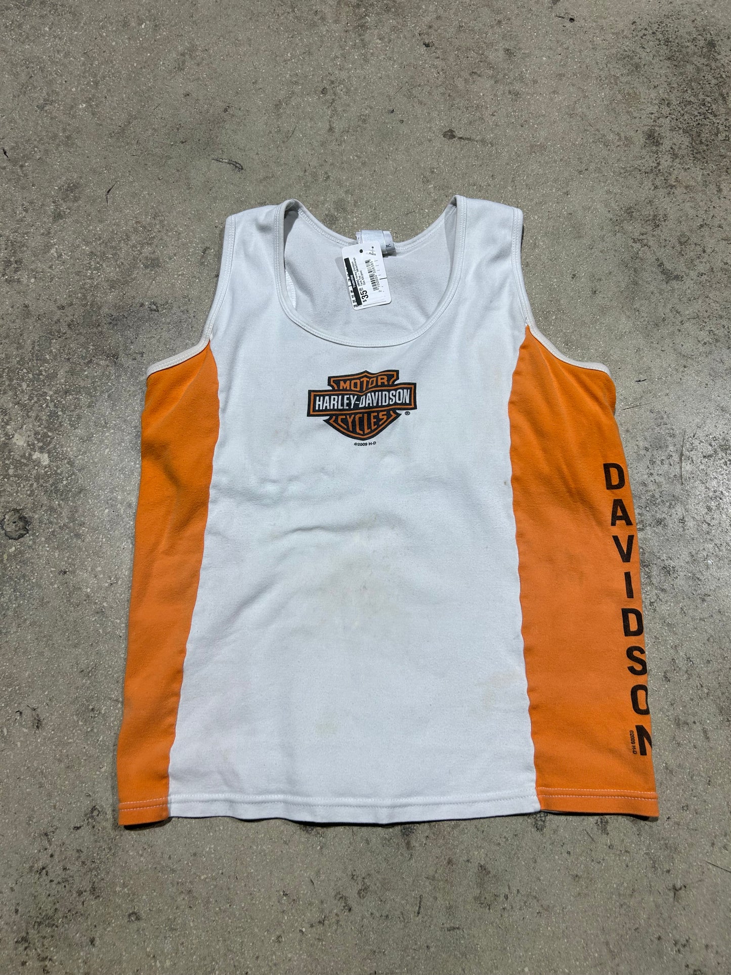 WMNS Harley Davidson Tank Top - White/Orange Size XXL(con)