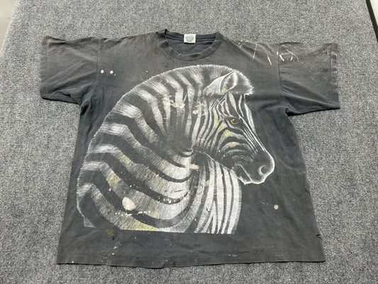 Thrashed Zebra Tee - Black Size XL(con)