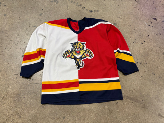 CCM Florida Panthers Split Hockey Jersey - Red/White Size Large