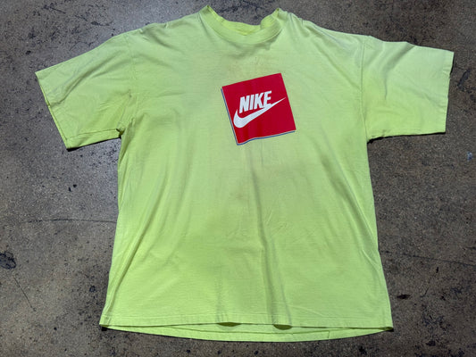 Nike Square Logo Just Do It Tee - Neon Size XXL