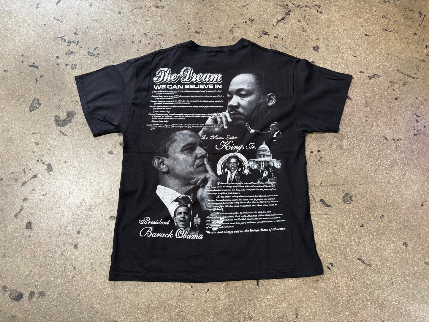 The Dream We Can Believe In MLK / Obama Tee - Black Size Large