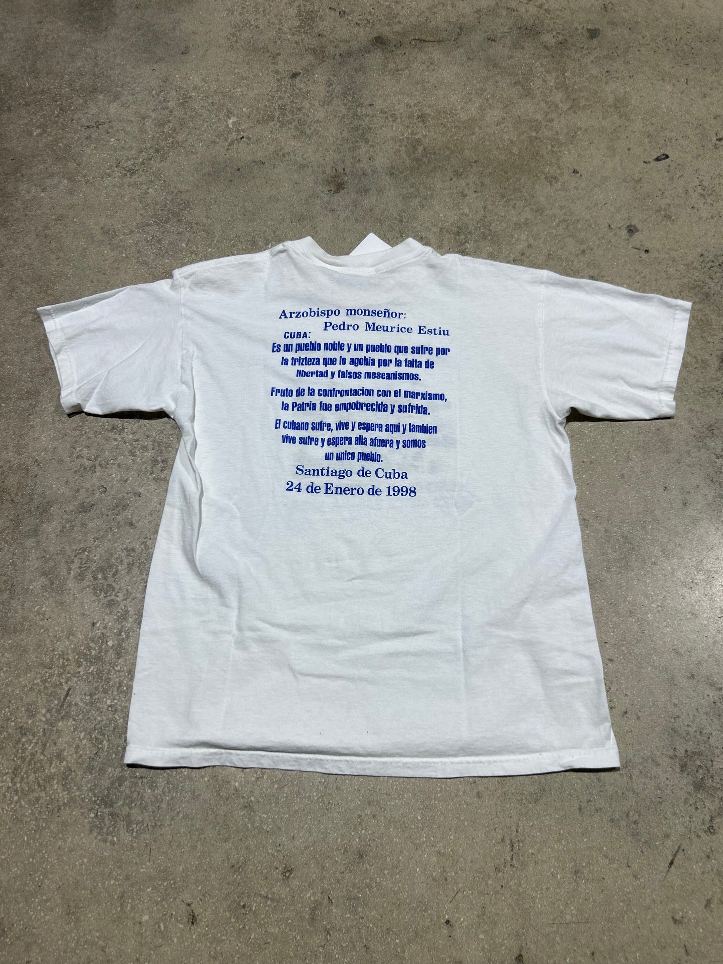 1998 Santo Pontifice Pope Tee - White Size Large