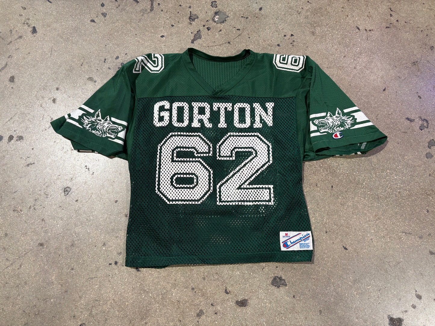 Champion Gorton Cropped Mesh Football Jersey - Green Size Medium